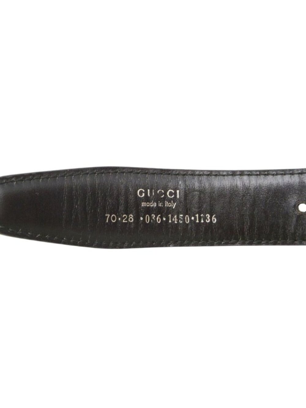 Gucci Belt Leather Logo Gold Buckle Plate Black 70 - Picture 4 of 8